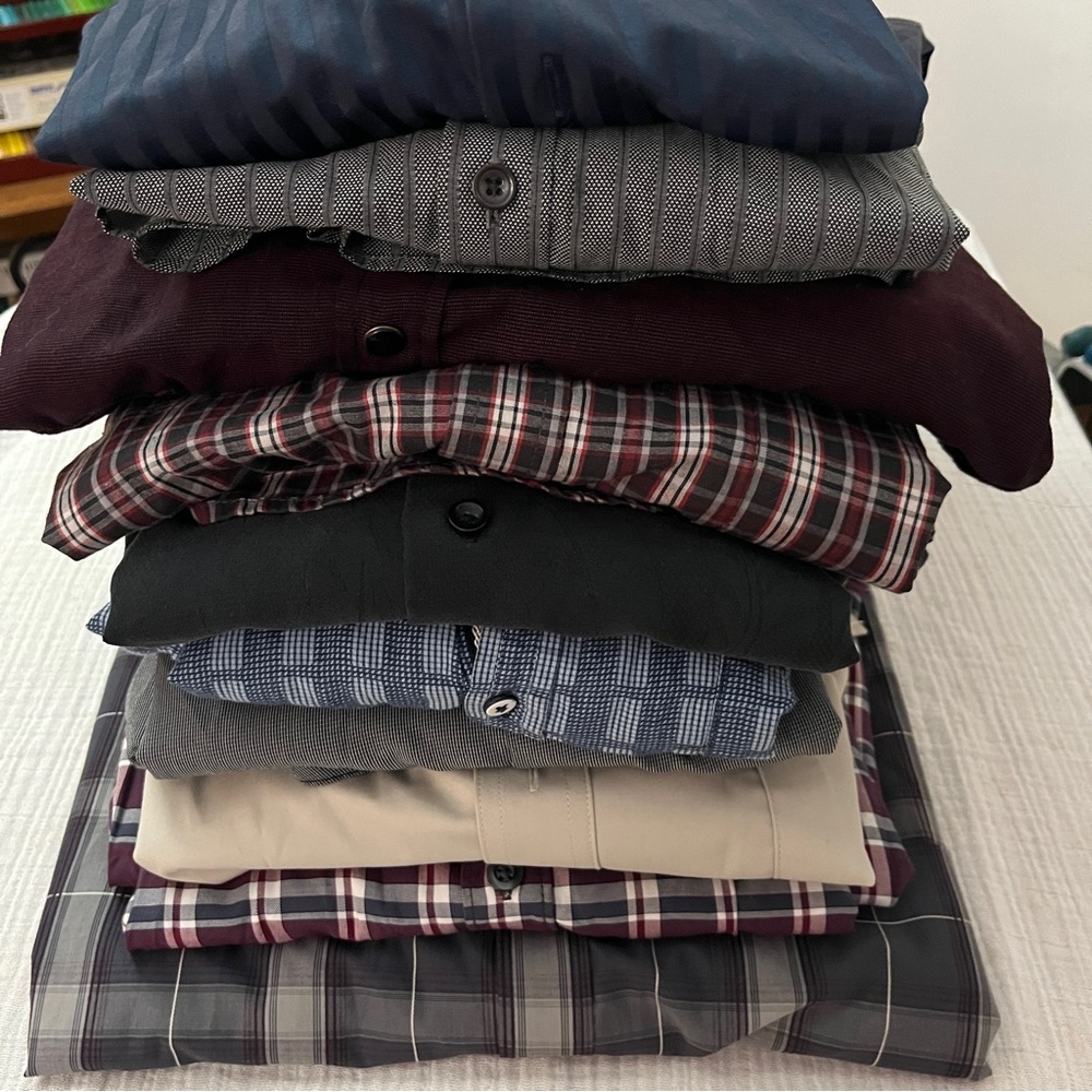 Men's Shirts Bundle Size 3XL Casual Long & Short Sleeve Lot of 10
